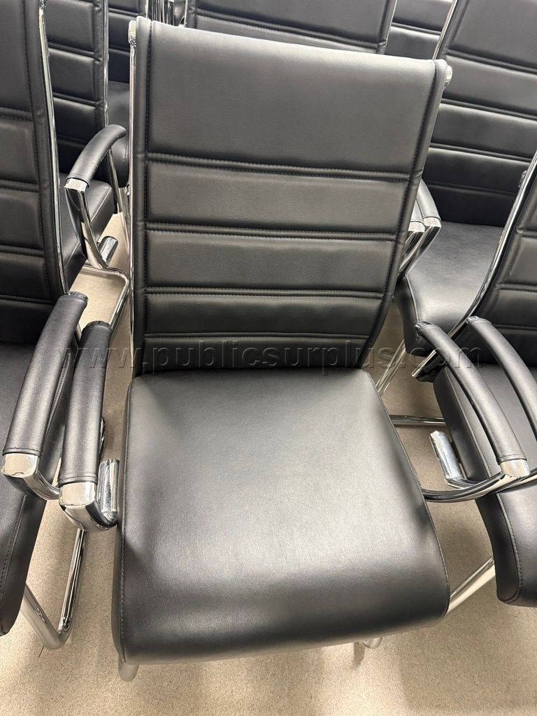 Auction#421- Black leather chairs — photo 1