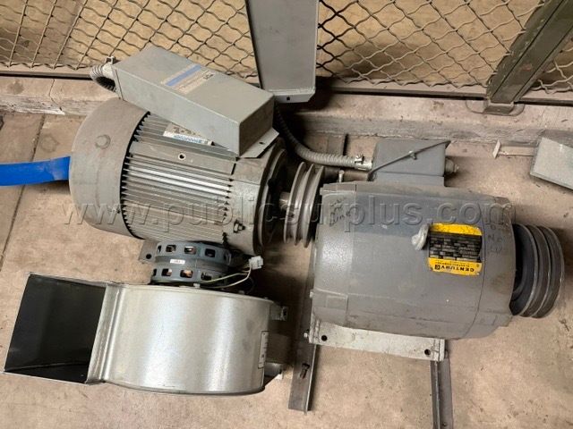 Two electric motors and a blower plus a lot of pulleys and a lot of belts — photo 1