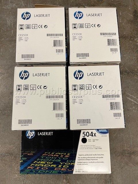 HP Laserjet 504X Black LOT Q(5) CE250X NEW — photo 1