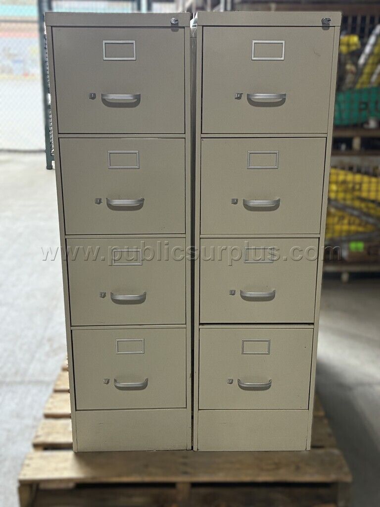 Utility Company Owned Surplus - Used Steelcase 4-Drawer Vertical File Cabinets — photo 1