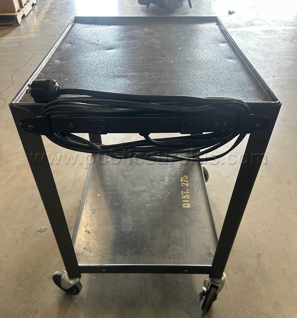 2-Shelf Fixed Height Steel Multipurpose Mobile AV Cart w/Electric Outlet — photo 1