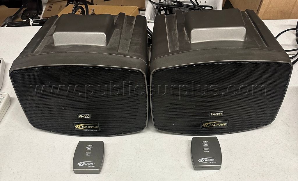 Lot of 2 Califone PA-300 Powered Portable PA Speakers w/Remotes — photo 1
