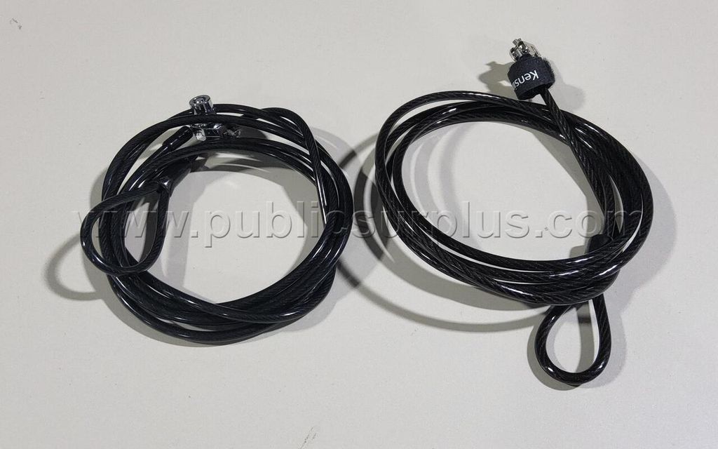LOT OF 2 KEY CABLE LOCKS (NO KEYS) — photo 1