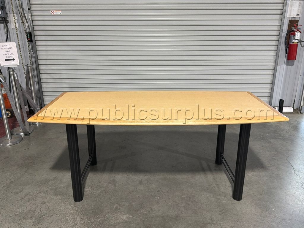 BOAT SHAPED WOOD CONFERENCE / OFFICE TABLE — photo 1