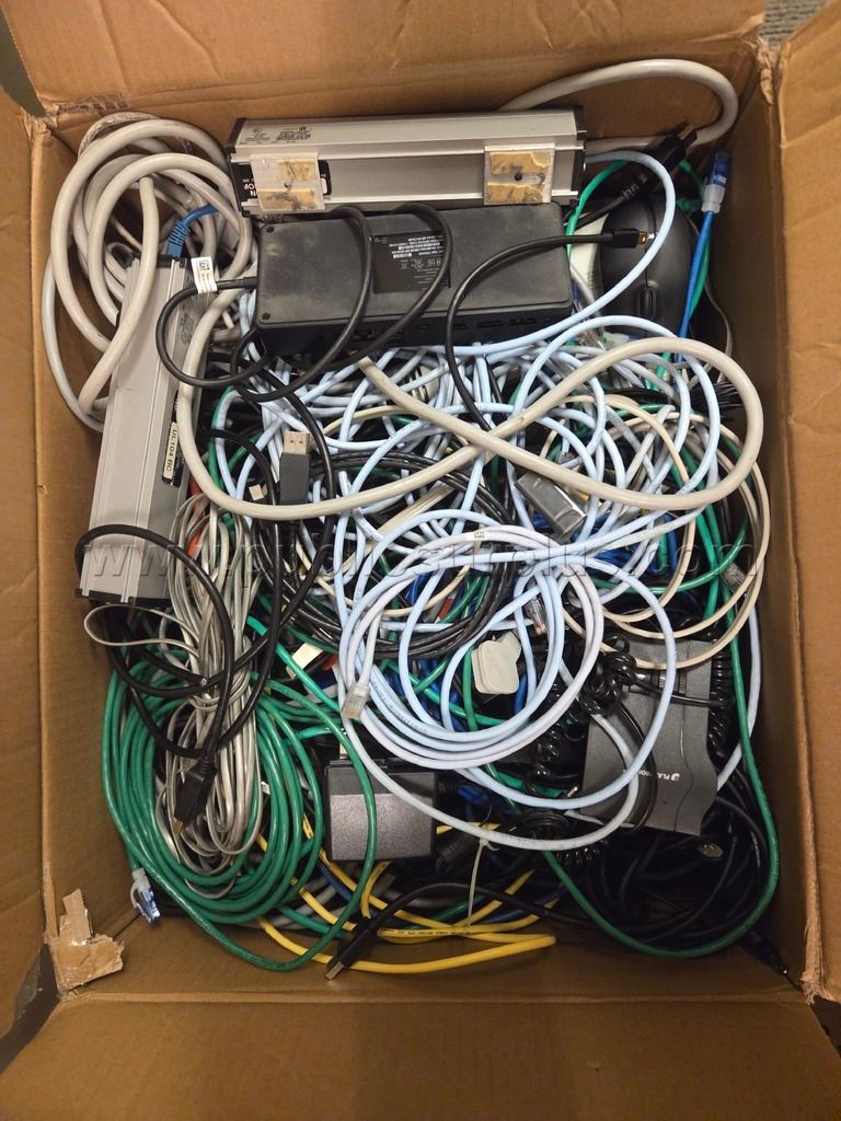 Box of Miscellaneous Electronics Cords — photo 1