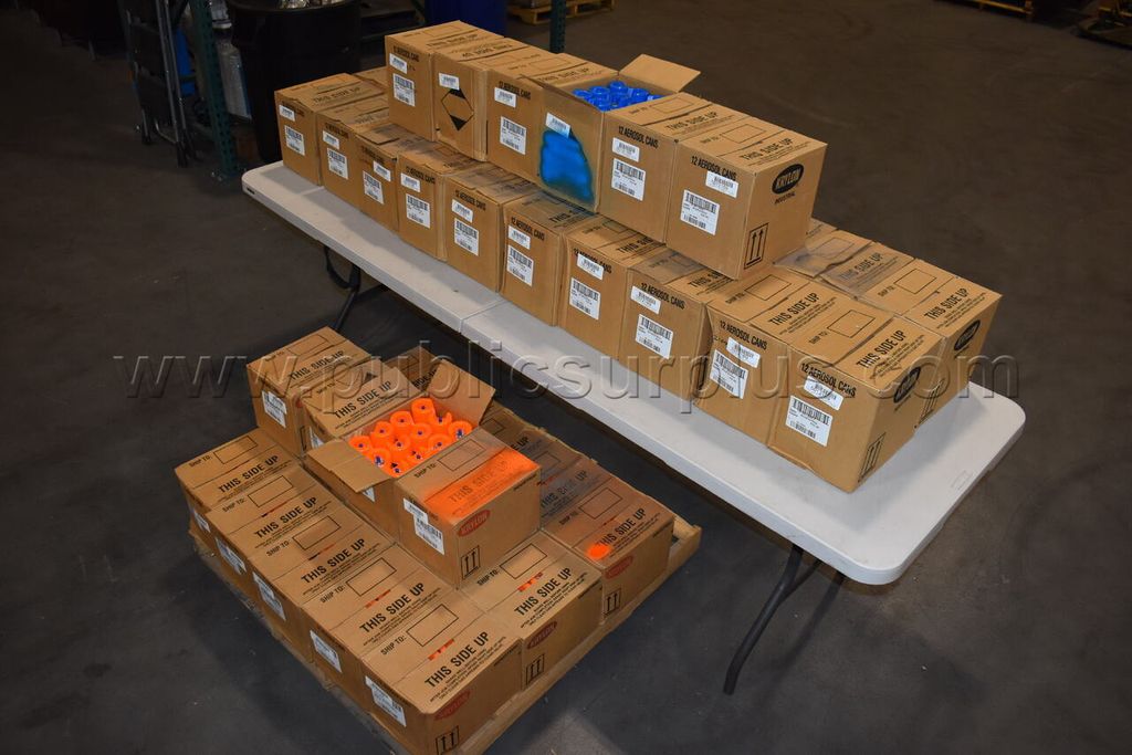Lot of 45 Cases of Krylon Blue and Orange Inverted Marking Paint — photo 1