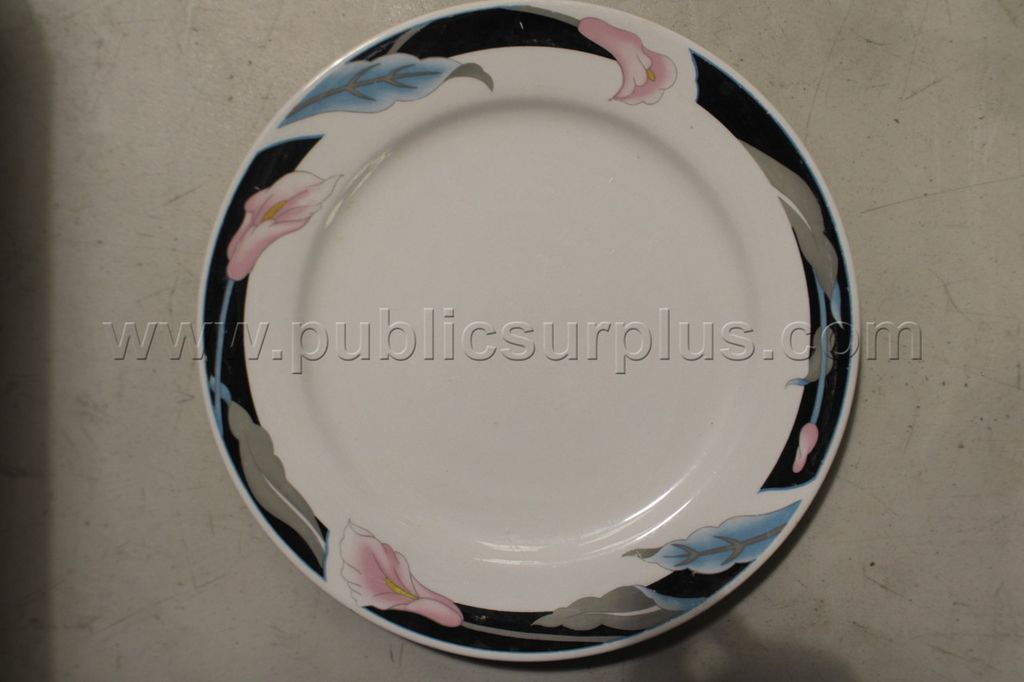 Quantity-3 pink and blue flower design plates — photo 1
