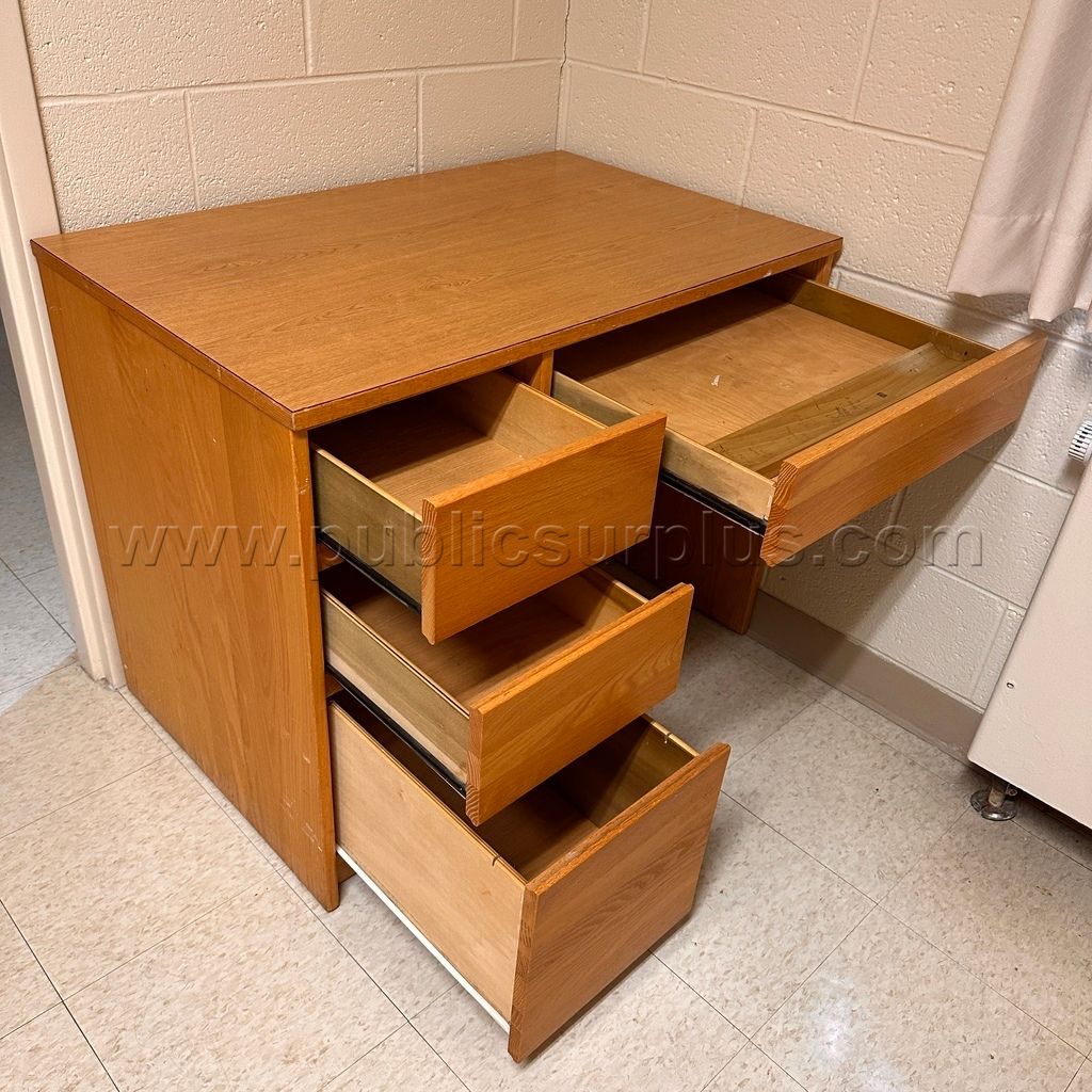 Used Dormitory Desk - 3 drawer (38"W x 24"D x 30"H) — photo 1