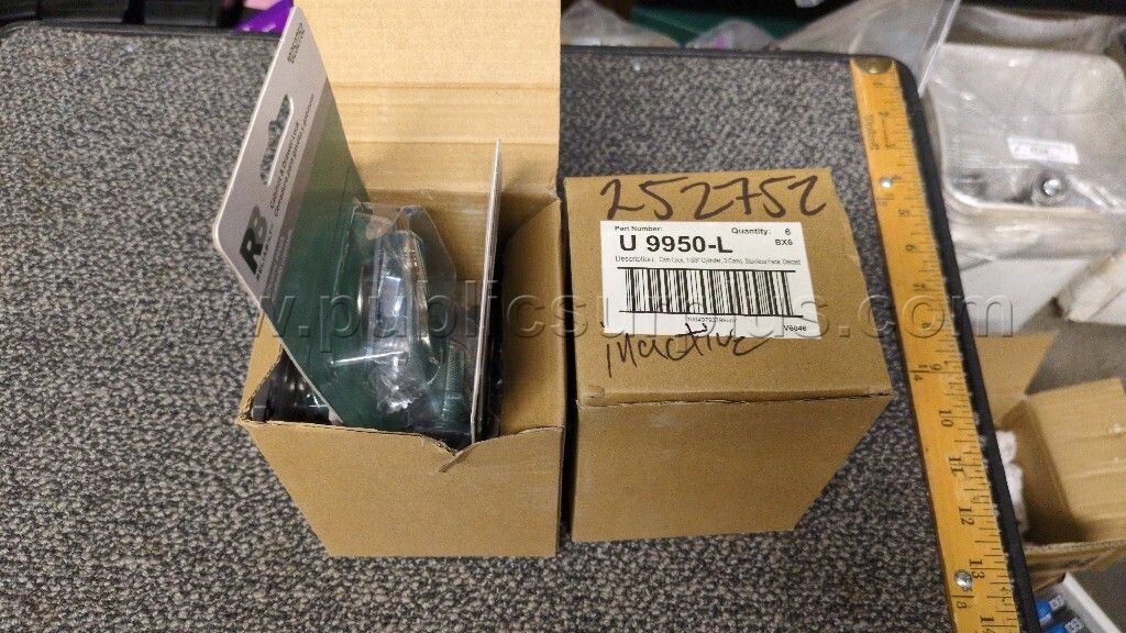 Lot of 12 Cam Locks, 1-3/8" Cylinder, 3 Cams, Stainless Face - D — photo 1