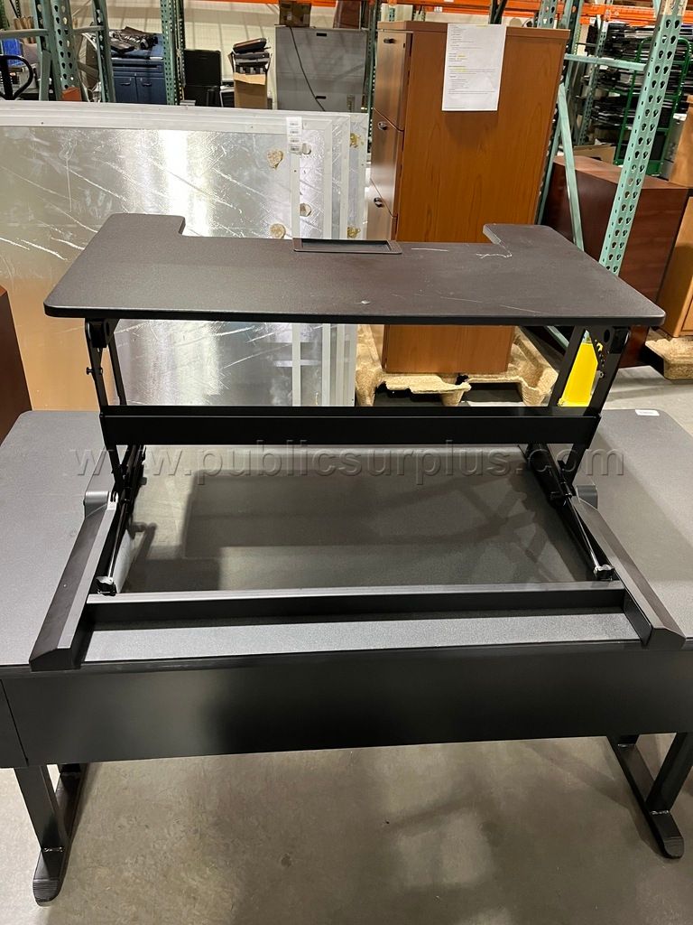 Black VIVO36" Height-Adjustable Sit-to-Stand Desk Converter-Row2-DM — photo 1