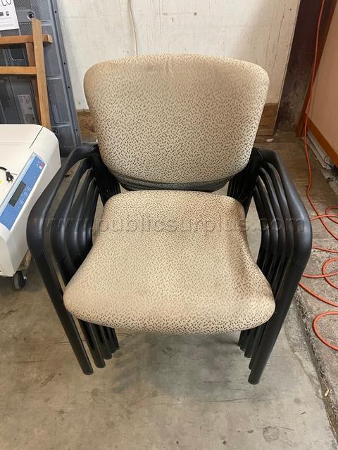 Lot of (5) Tan Patterned Chairs