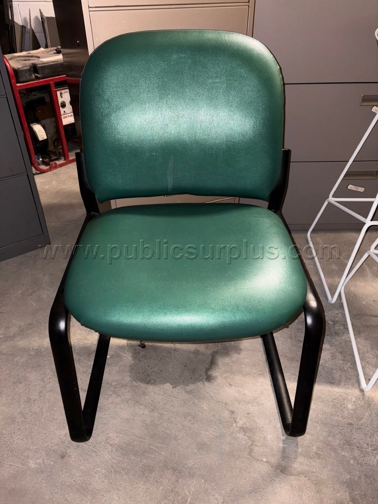 (5) Green Vinyl Guest/Office Chairs — photo 1