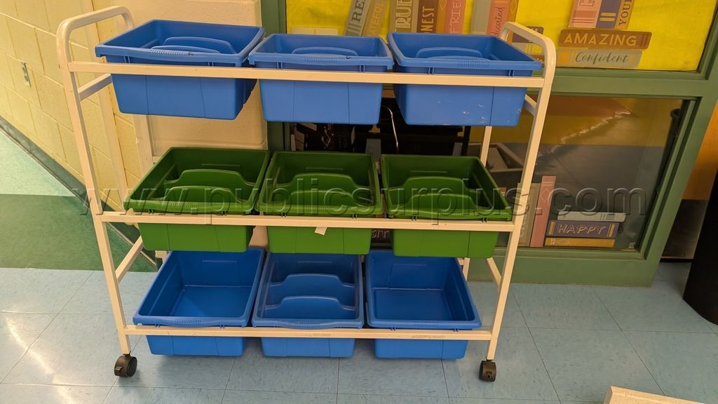 Cart on wheels with bins — photo 1