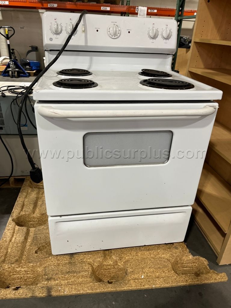 Electric Coil Stove with Oven - White, 4-Burner-GE- By 107- ZW — photo 1