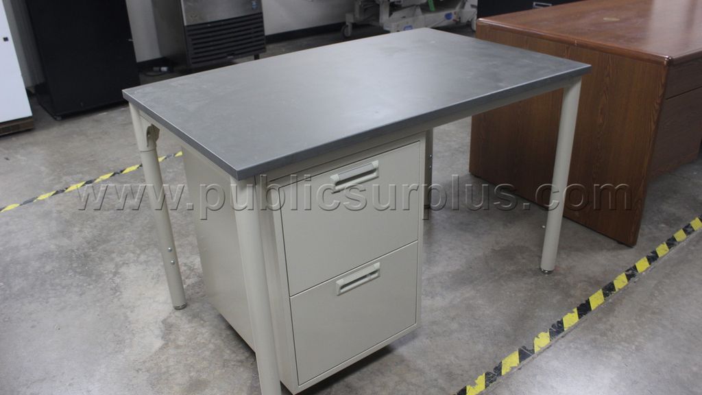 Metal Table W/Granite Top 4' x 30" — photo 1