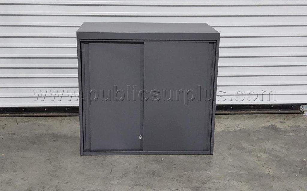 DARK GRAY METAL WALL CABINET — photo 1