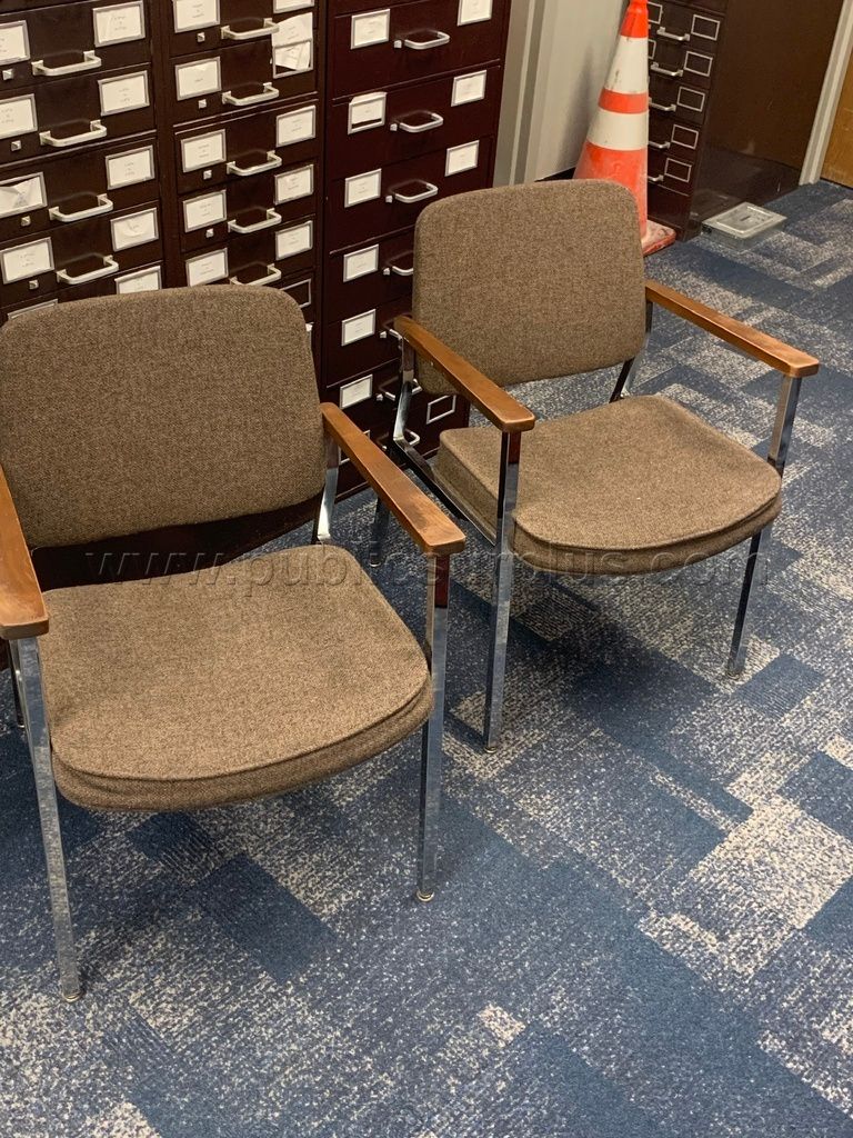 (2) Brown Office Chairs — photo 1
