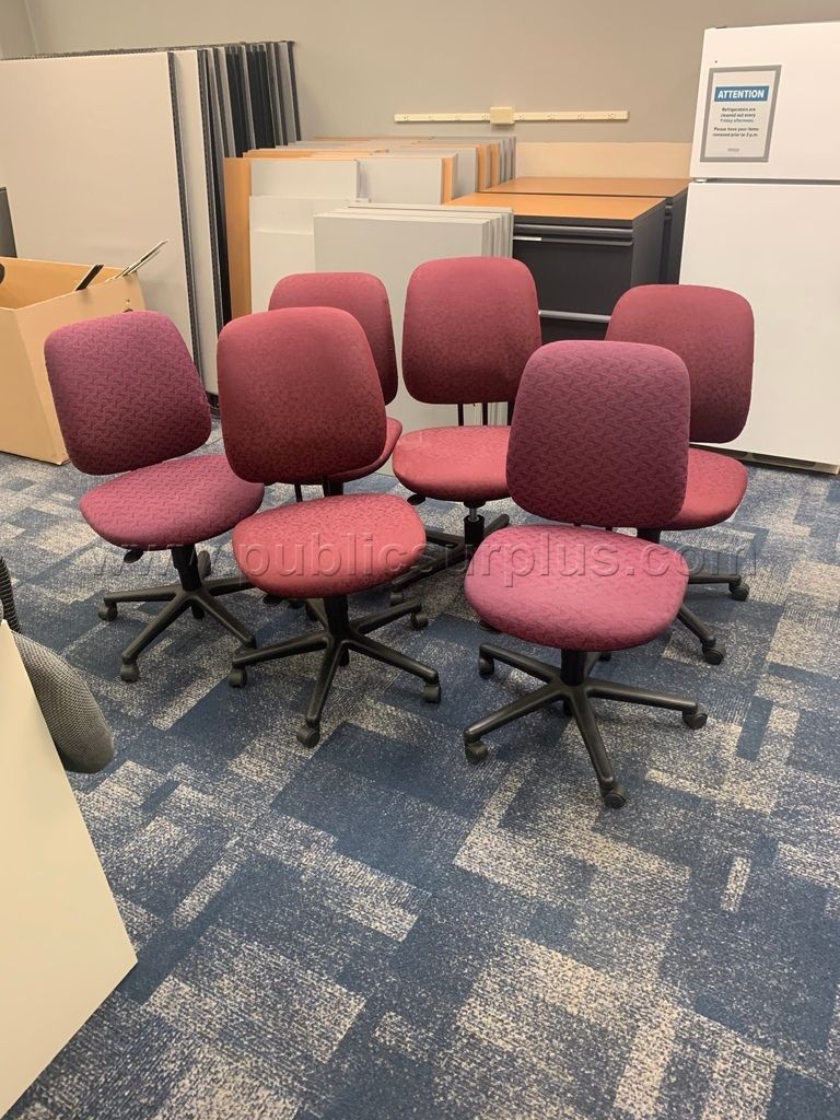 (6) Pink Rolling Chairs — photo 1