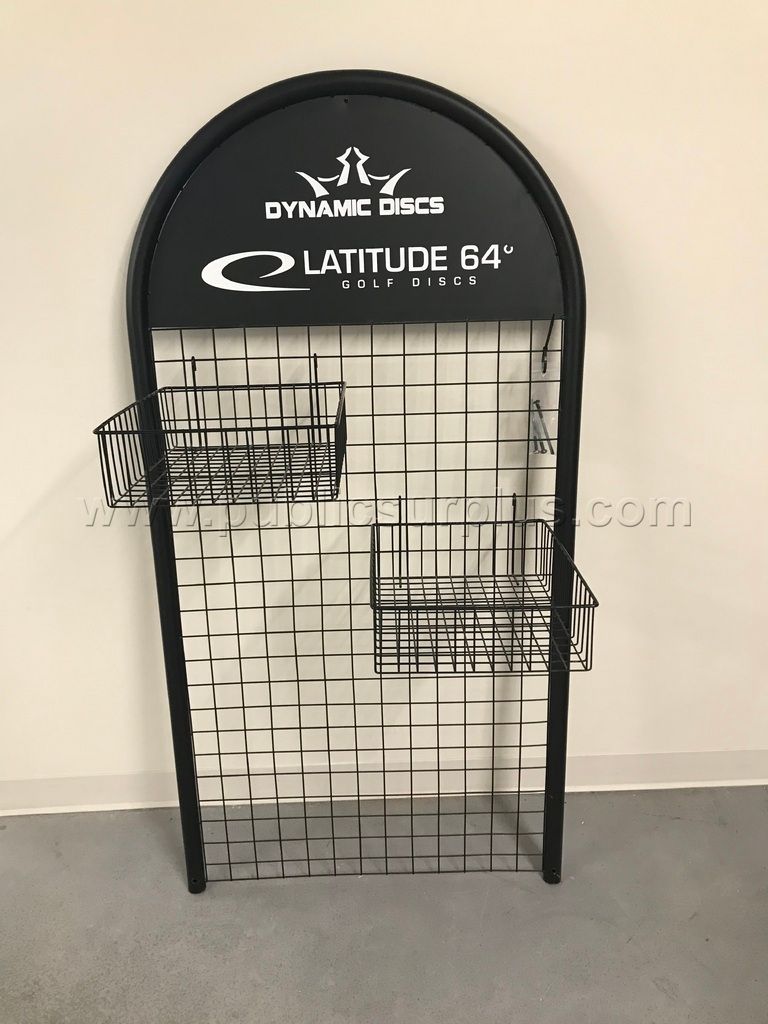 Retail Gridwall Display Unit w/ 2 Wireframe Baskets — photo 1
