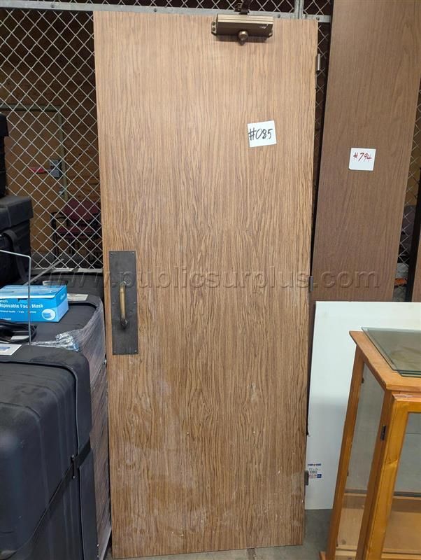 #85 WOODEN DOOR WITH HANDLE 83" X 32" X 2" — photo 1