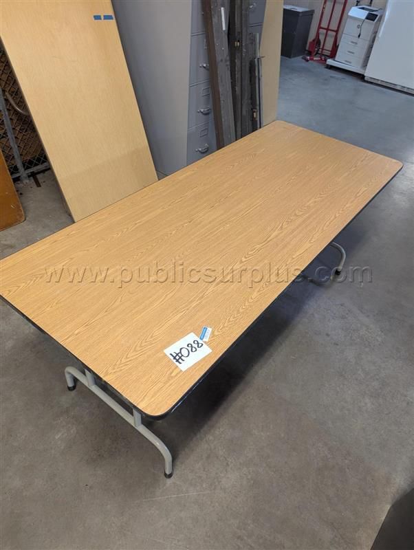#88 LIGHT BROWN WOOD FOLDING TABLE 72" X 30" X 28" — photo 1