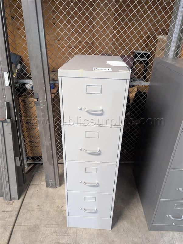 #91 LIGHT GREY 4 DRAWER FILING CABINET 52.5" X 15" X 28.5" — photo 1