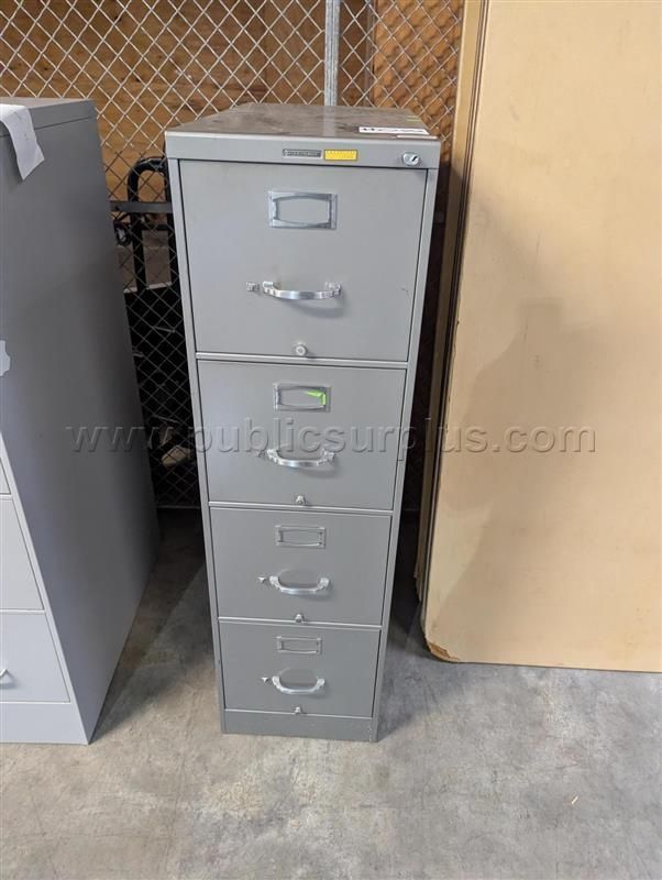 #92 DARK GREY 4 DRAWER FILING CABINET 52.5" X 15" X 28.5" — photo 1