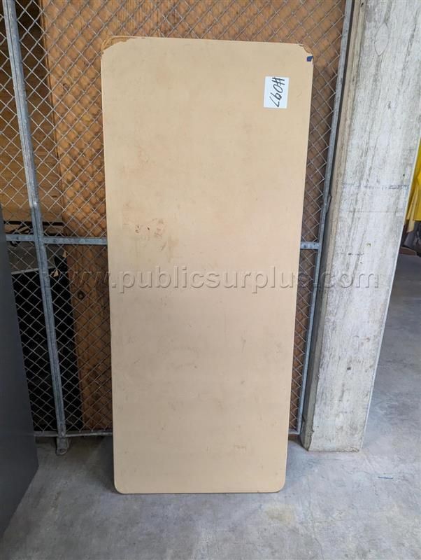 #97 TAN PLASTIC TABLE 72" X 30" X 29.5 " — photo 1