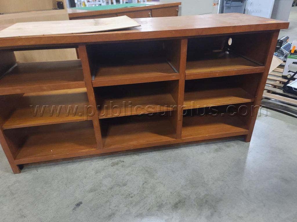 Large Wooden Retail Counter / Display Shelving Cabinet — photo 1