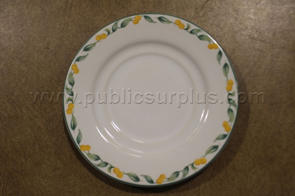 Quantity-4 small plates yellow fruit design — photo 1