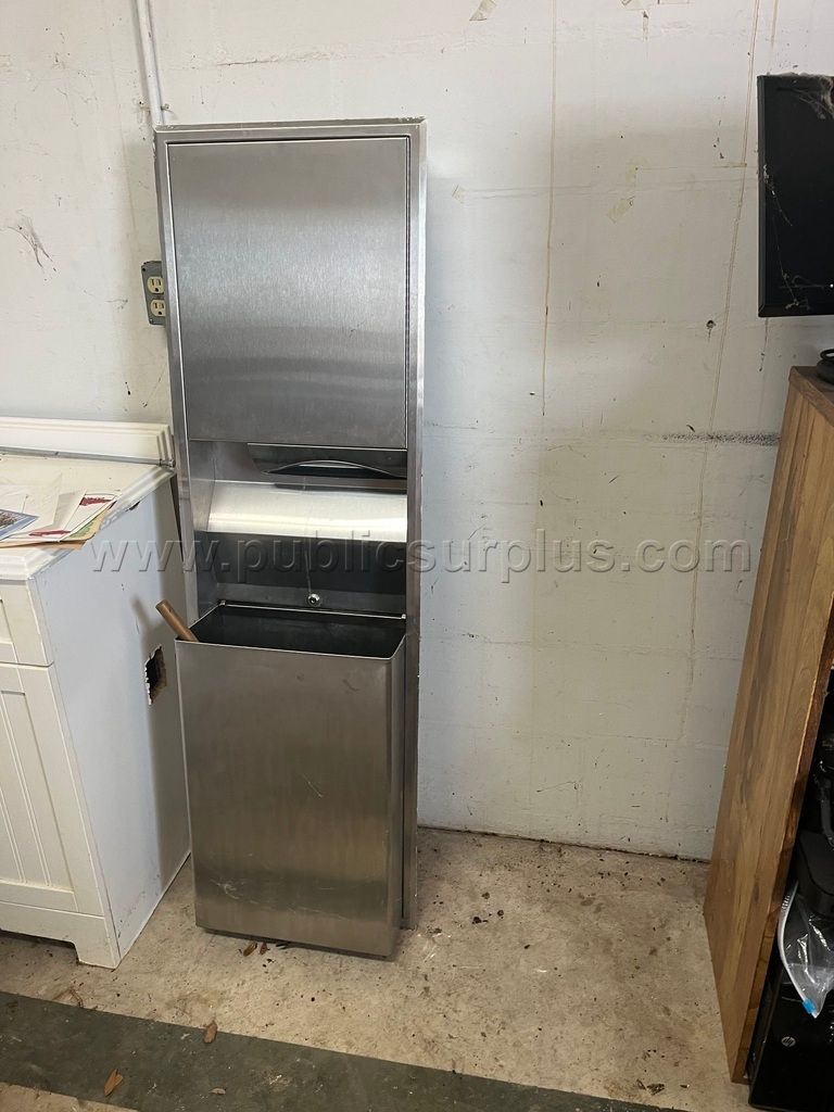 Recessed wall mount towel/waste combination unit — photo 1
