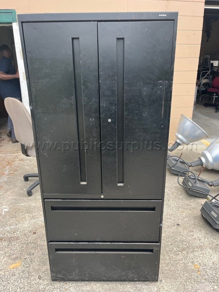 Hon double door cabinet with 2 filing drawers — photo 1