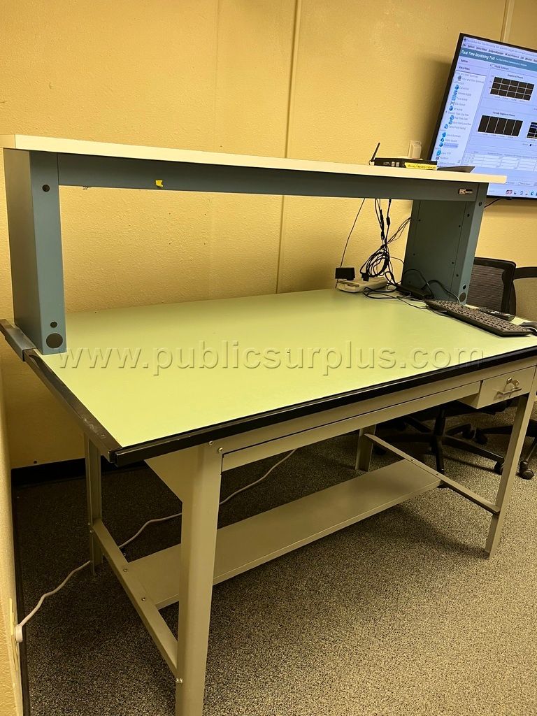 Drafting Table 72"Wx38.5"Dx58"H & Adjustable Counter Height Chair — photo 1