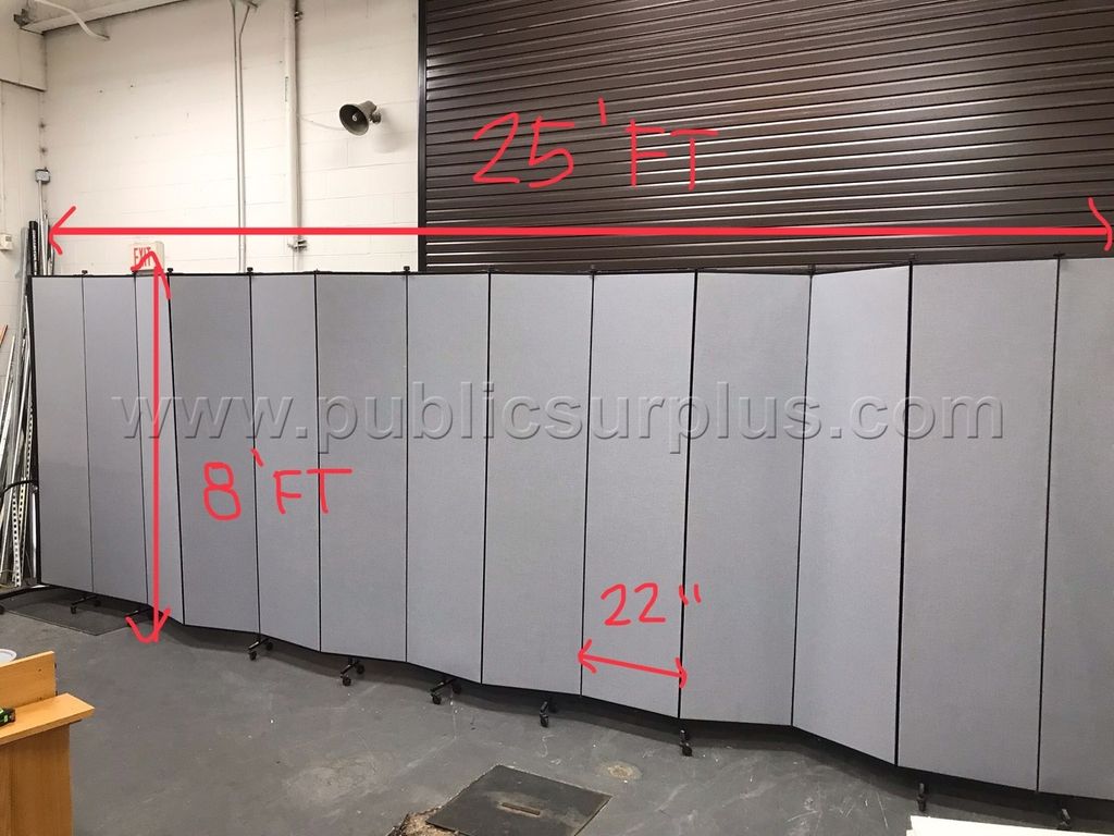 8'x25' Portable Rolling Accordion Divider Wall — photo 1