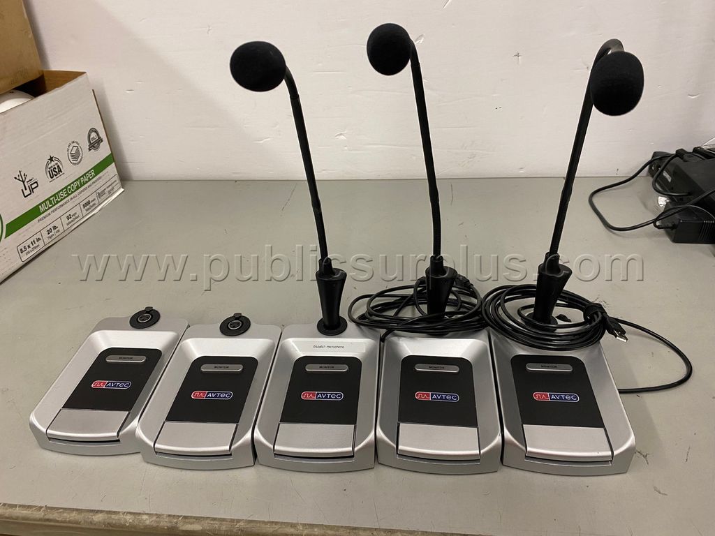 Lot of (5) Avtec USB Monitors w/ microphones — photo 1