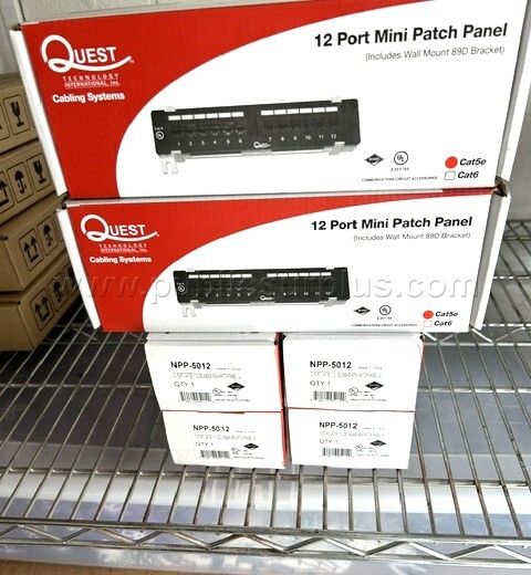 Lot of 6 Cat5E Wallmount Patch Panel, 12 Port, 8P8C, Eia568A/B, Ul — photo 1
