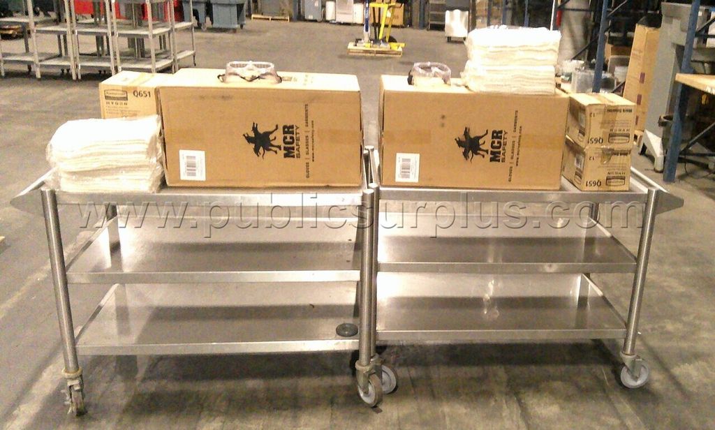 2 Stainless Steel Carts on Wheels - photo 1