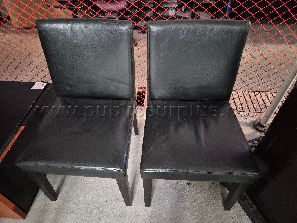 Black Leather Chairs (2 Total) *Fair Condition* — photo 1