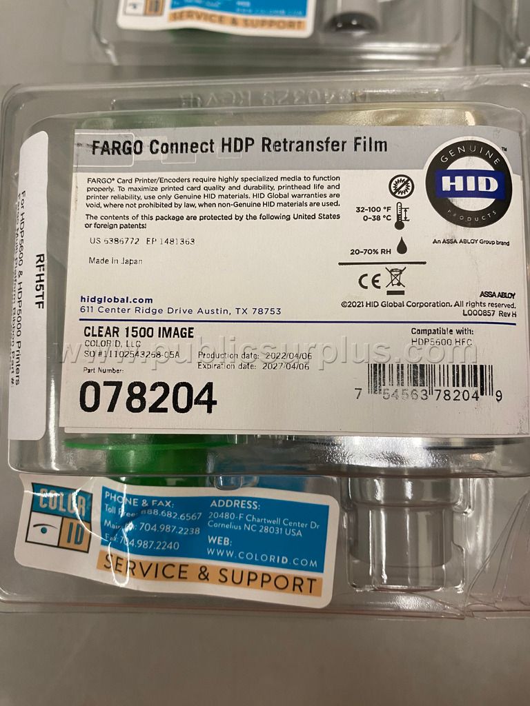 Lot of (5) FARGO Connect HDP Retransfer Film — photo 1