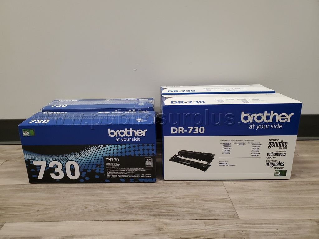 Brother Printer Toner Cartridge TN730 (Quantity 2) & Drum DR-730 (Quantity 2) - photo 1