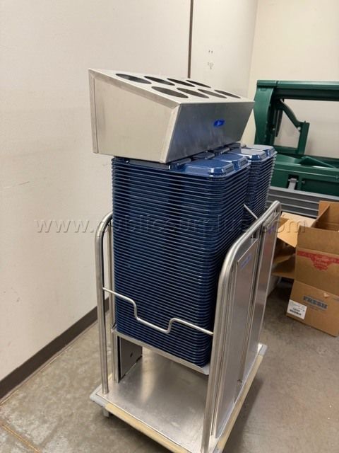 Seco mobile flatware cart and approx 120 trays — photo 1