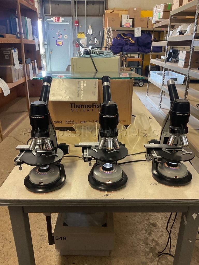 3-Bausch & Lomb Microscopes Lot # 4921 — photo 1