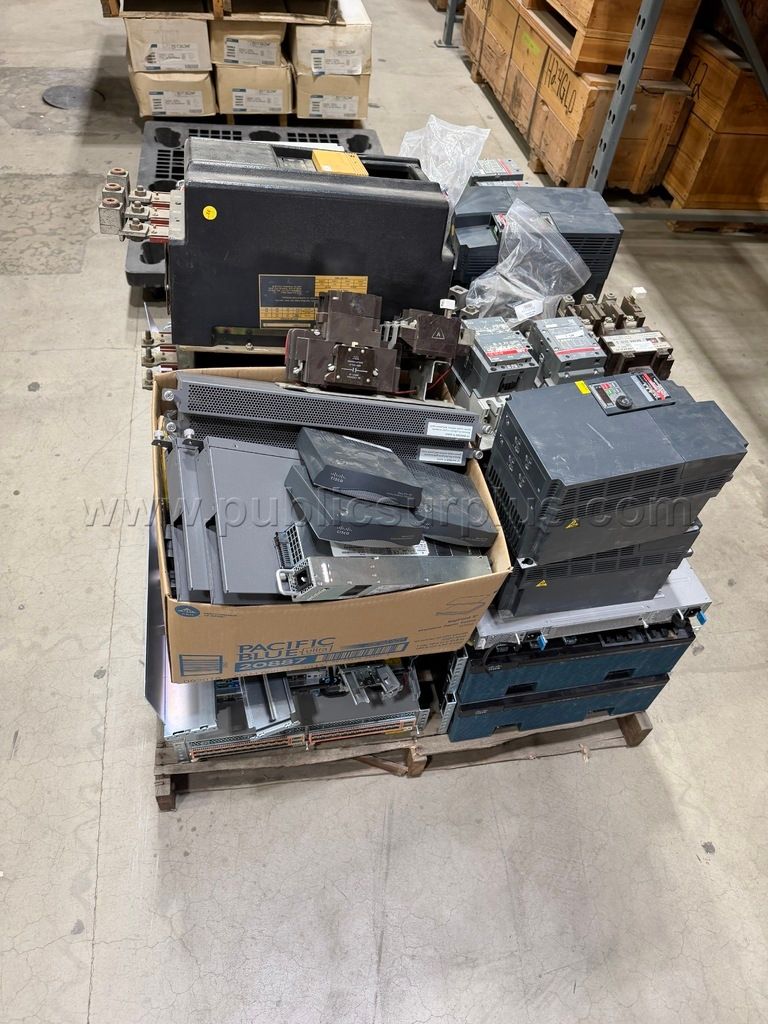 PALLET OF NETWORKING AND VFD DRIVE PARTS — photo 1