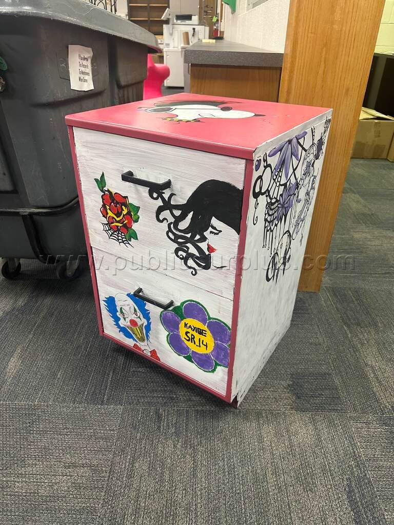 Painted, Two Drawer File Cabinet — photo 1