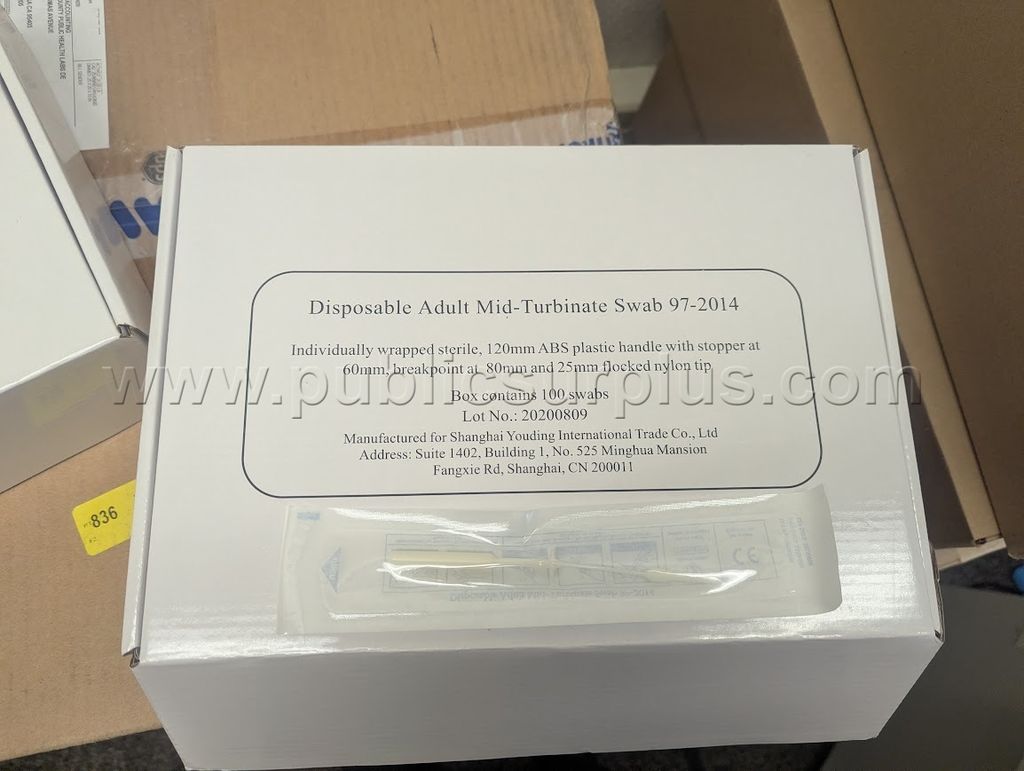 Shanghai Youding International Mid-Turbinate Swab LOT Q(5 Boxes, 100 per Box) — photo 1