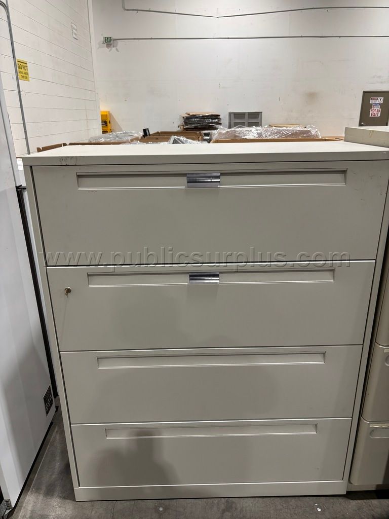 4 Drawer Beige Metal Lateral File Cabinet — photo 1