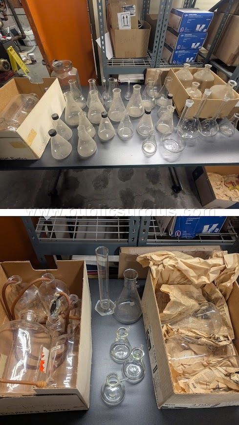 Assorted Glassware LOT (Flasks, Bottles, Graduated Cylinders) — photo 1