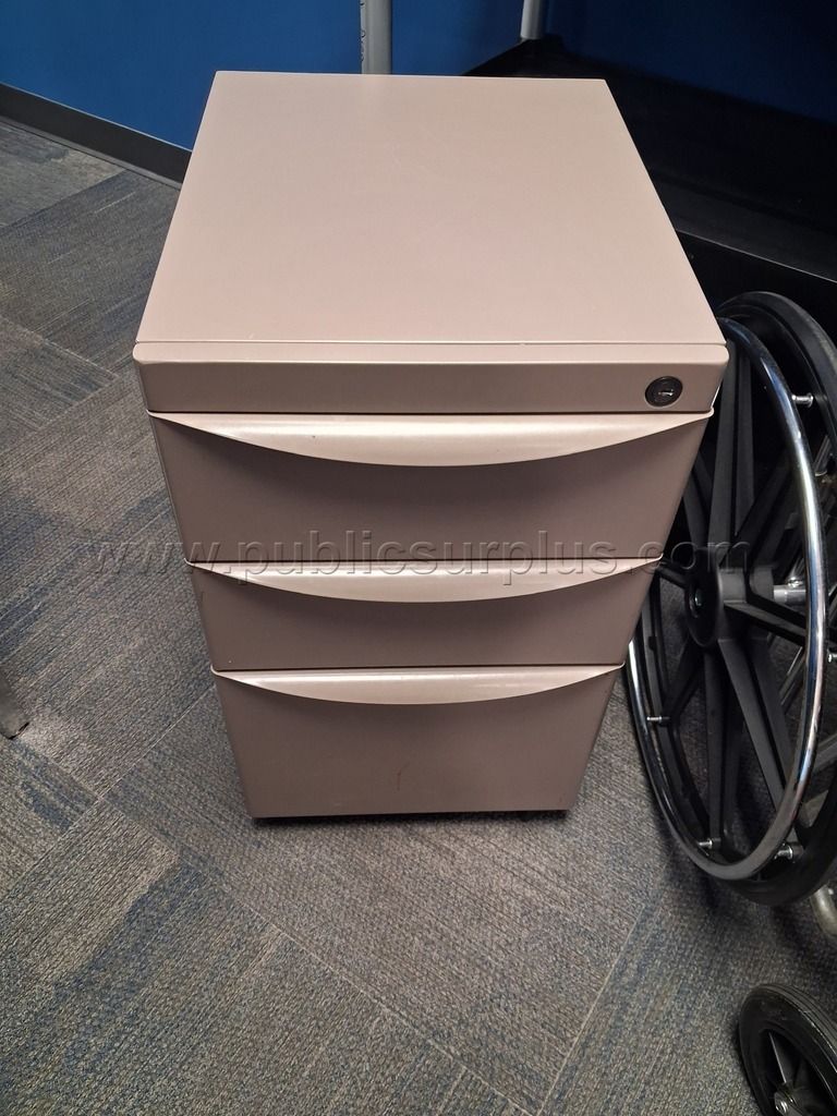Small, Light Grey Filing Cabinet — photo 1