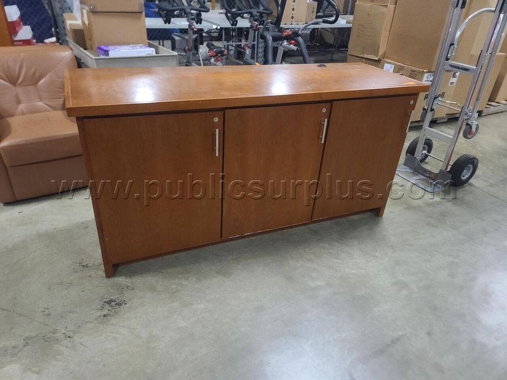 Large Wooden Storage Cabinet / Office Credenza with Doors - photo 1