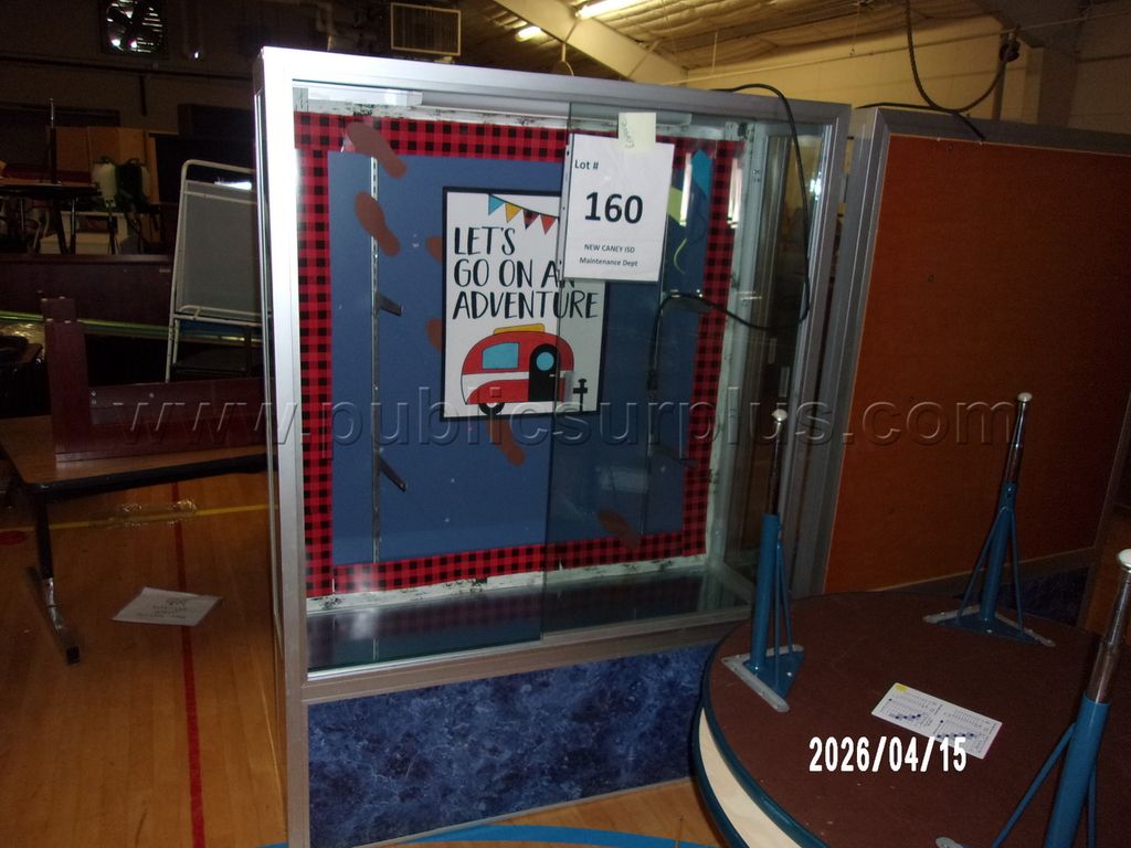 LOT #160 LARGE TROPHY GLASS AND ALUMINUM SHOW CASES - photo 1